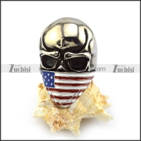 American Flag Skull Biker Small Ring r003927