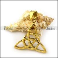 Shiny Gold Celtic Knot Pendant p004656