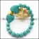 Turquoise Stone Heart Bracelet with 8mm Beads b005439