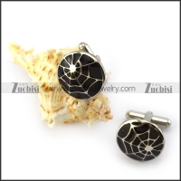 Epoxy Spider Net Cufflink c000144