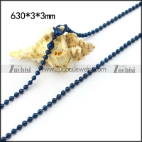 Blue 3MM Round Ball Chain n001524