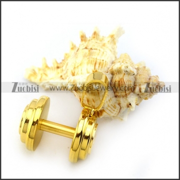 Big Yellow Gold Steel Dumbbell Pendant p004720