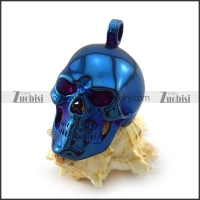 Big Blue Plating Skull Pendant p004724