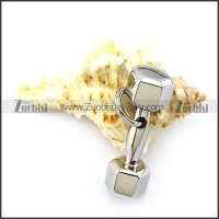 Silver Stainless Steel Dumbbell Pendant for Sport Lovers p004776