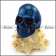 Black Rhinestones Eyes Skull Ring in Blue Plating r004290