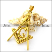 Golden Stainless Steel Masonic Pendant p004880