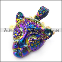 Colorful Tone Leopard Head Pendant p004887