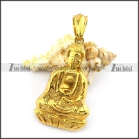 Golden Steel Buddha Pendant p004927