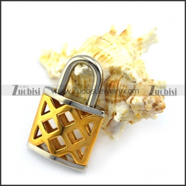 Bicolored Hollow Lock in Rose Gold and Silver p005197