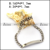 High Polishing ID Tag Stainless Steel Bracelet b005826