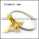 Silver Stainless Steel Wire Balge with Golden Dragon Head b005834