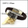 Leather Bracelet with Steel Lion b005838
