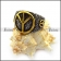 Vintage Casting Ring with Big Golden Peace Sign r004519