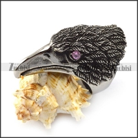 Big Eagle Ring with Clear Pink Stone Eyes r004569