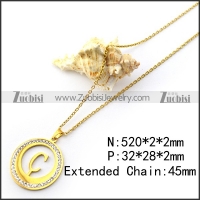 C Aaphabet Pendant Chain in Gold Plating n001692