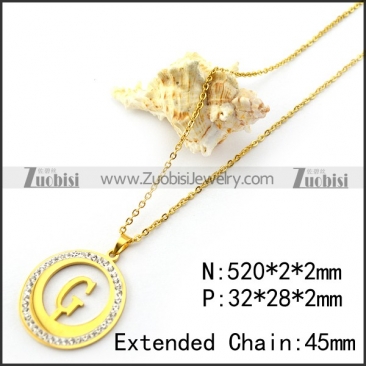 Gold Plating Initial G Pendant Chain n001696