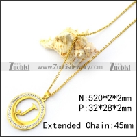 Golden Initial J pendant Chain n001699