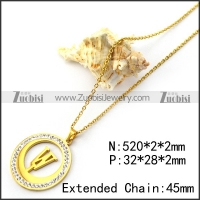 Golden W Rhinestones Charm Chain n001712