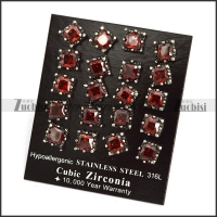 Clear Ruby Zircon Stud Earring e001245