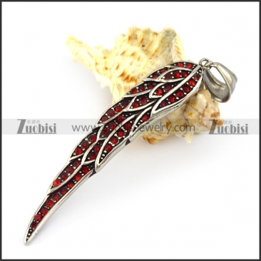 Ruby Rhinestones Wing Pendant p005458