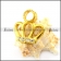 Gold Plating Crown Pendant with Clear Rhinestones p005539