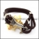 Stainless Steel Arrow Charm Brown Leather Bracelet b006141