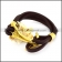 Gold Plating Steel Arrow Buckle Leather Bracelet b006142