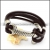 Brown Leather Bracelet with SS Hammer Buckle b006143