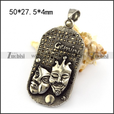 Vintage Gemini Tag Pendant p005783