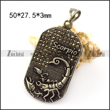 Vintage Scorpio Tag Pendant p005790