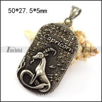 Vintage Style Capricorn Tag Pendant p005791