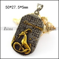 Gold Plating Capricornus Tag Pendant p005792