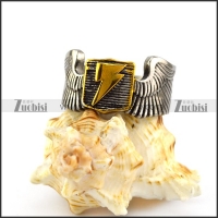 Wing Ring with Gold Plating Flashing Lightning r004896