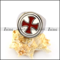 Red Cross White Epoxy Ring r004957