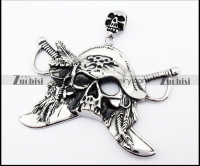 Big Stainless Steel Pirate Pendant - JP170163