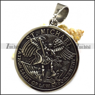 anti-silver ST. Michael patron saint of law enforcement pendant p008882