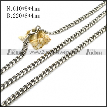 Stainless Steel Cuban Chain Sets s002937