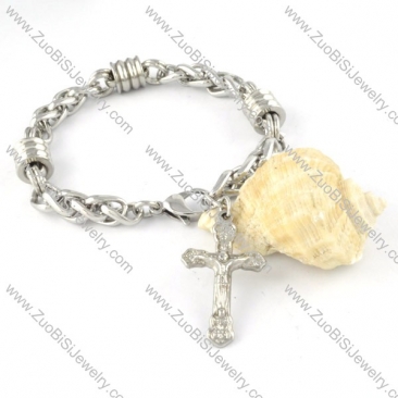 Stainless Steel Cross Bracelet - b000318