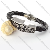 PU Leather Stainless Steel bracelet - b000444