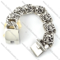 Stainless Steel Crossbones Bracelet - b000461