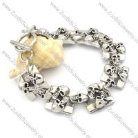 Stainless Steel Double Skulls Bracelet -b000603