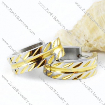 Unique 2 Plating Tones Stainless Steel Earring - e000006