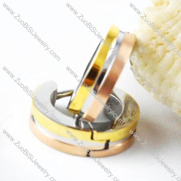 3 Plating Tones Stainless Steel Earring - e000030