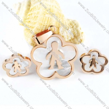 Rose Gold Stainless Steel Boy Jewelry Set-s000013