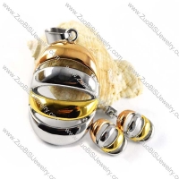 Hollow Oval Stainless Steel jewelry set in three tones -s000022