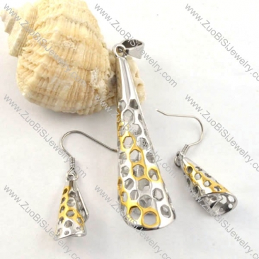 Hollow Snail Pendant and Earring in Stainless Steel -s000033