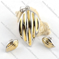 Unique Two Tones Stainless Steel jewelry set-s000036