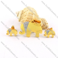 Gold Elephant Stainless Steel jewelry set-s000089