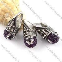 Antique Stainless Steel jewelry set with Purple Rhinestone Ball -s000141