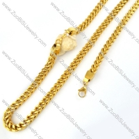 Gold Stainless Steel Square Chain Jewelry Set -s000167